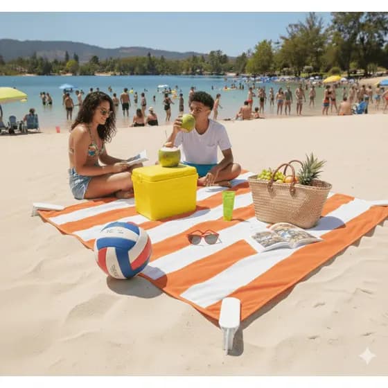 Kit 2 Clips Prendedor Fixador de Toalha de Praia Anti Vent Reforçado Resistente Trava Areia