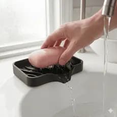 Kit Saboneteira Com Dreno Escoamento Automático Banheiro Pia Anti-Acúmulo de Água Lavabo Cozinha