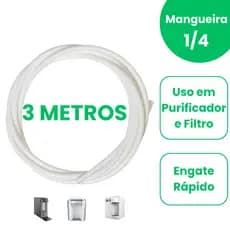 Mangueira 1/4 Atóxica para Purificador Filtro Bebedouro 3mts - Compatível Consul Electrolux IBBL