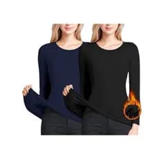 Kit 2 Blusa Térmica Manga Longa Feminina Peluciada Inverno Quentinha