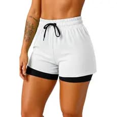Short  Bermuda 2 em 1 Feminino Dryfit Treino Academia Esporte Corrida Casual Bolso