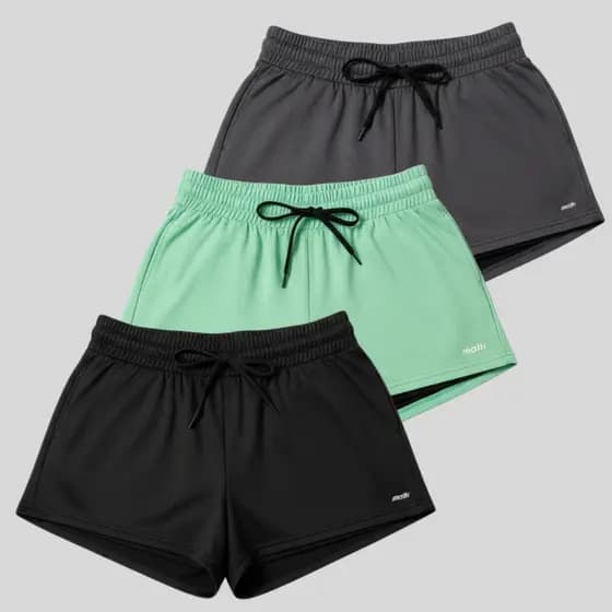 Kit 3 Bermuda  Short 2 em 1 Feminino Dryfit Treino Academia Corrida Fitness Casual