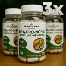 3x Cúrcuma + Gengibre + Suplemento - 120 capsulas de 500mg