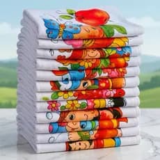 Kit 5 ou 10 Panos De Prato Bainha Estampado Alta Qualidade Premium