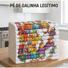 Kit Até 10 Panos De Prato Pé De Galinha Legítimo 100% Algodão Estampado