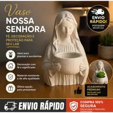 Decorativo Vaso de Planta Virgem Maria – Vaso de Flores Decorativo - CRISTÃO