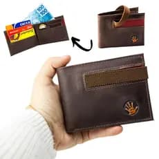 Carteira De Couro Masculina Slim Porta Cartões CNH Moedas Cédulas Promoção Black Friday