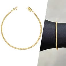 Pulseira Unissex Estilosa 2,5mm Fecho Canhão Banhada a Ouro - Garimpo de Ouro