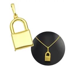 Pingente Unissex Cadeado Banhado a Ouro 18k - Garimpo de Ouro