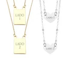 Escapulário Liso de Ouro 18k/ Prata 925 Personalizado Para Gravação a Laser Banhado