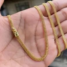 Corrente Grumet 3,3mm Banho Ouro Cordão Pitbul Masculino  50/60/70cm - Garimpo de Ouro