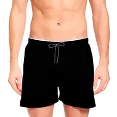 Shorts Preto Bermuda Masculina Lisa Cores Moda Praia Academia Treino Tactel 100% Poliéster Liso Básico Casual