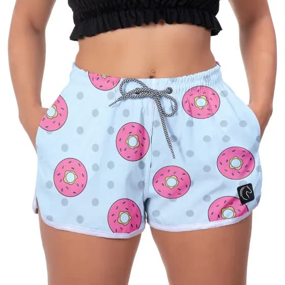 Shorts Feminino Moda Verão Estampado Academia Praia Treino Casual Básico Bermuda Tendência Moda Piscina Tecido Leve