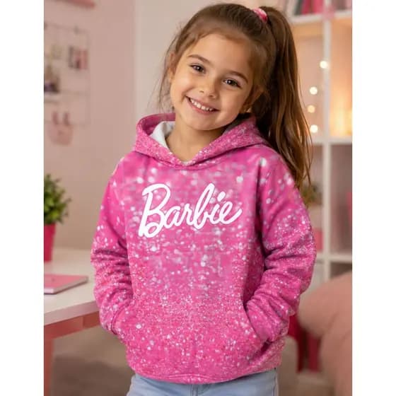 Blusa de Frio Infantil Moletom Flanelado de Algodão Estampa de Personagens Quentinha e Confortável