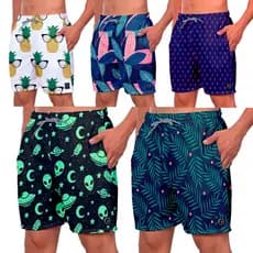 Shorts Masculino Estampa Moda Praia Cores Casual Tecido Leve com Elastano Estampada Bermuda Masculina Promoção