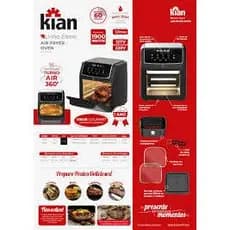 Air Fryer Oven Forno 12 Litros Fritadeira Eletrica Com Painel Digital 1900w Afo-101d Kian Cor Preto -