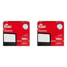 Kit Com 2 Refletores Kian 100w 6500k Branca Fria 7500 Lumens