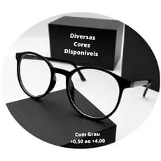 Óculos de Leitura Com Grau Para Perto Descanso Redondo Round Geek Masculino Feminino Presbiopia Resistente
