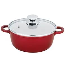 Panela Aluminio Fundido Revestimento Ceramico Vermelha 16 Cm