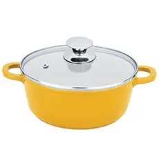 Panela Aluminio Fundido Revestimento Ceramico Amarela16 Cm