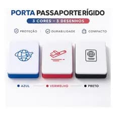 Carteira Case Rigida Porta Passaporte Documentos Id Viagem