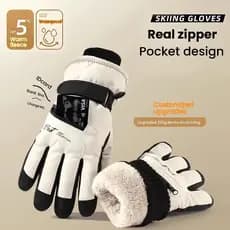 Luvas De Esqui Com Toque Antiderrapante , Esportivas De Inverno , Acessórios De Snowboard , Bolso À Prova D'água Quentes