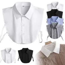 Camisa Falsa Feminina Masculina Gola Destacável Acessórios Femininos Versátil E6W1