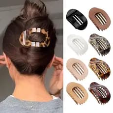Grande Garra Clipe Plano Redondo Hairpin Feminino De Tubarão Para Mulheres Meninas Grampos De Cabelo Quadrados Moda Aces