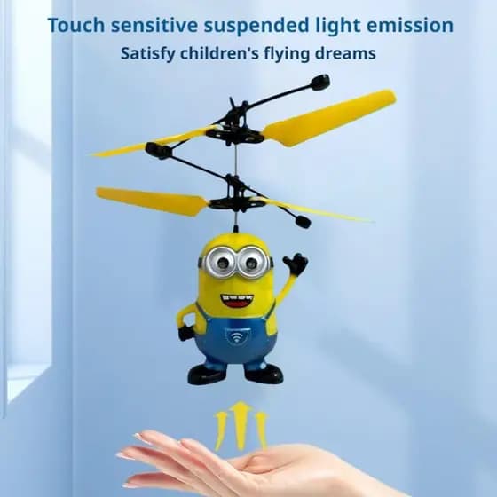 Minions Máquina Voadora Detecção De Gestos Gesto De Helicóptero Luminoso Suspenso R5u6
