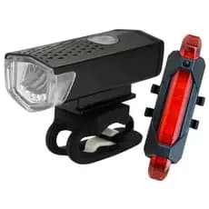 Kit Farol Bike 300 Lumens e Luz Traseira Led Recarregáveis