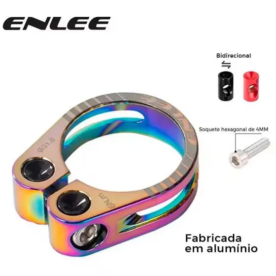 Abraçadeira de Selim 31.8mm ENLEE Rainbow Colorida Speed MTB
