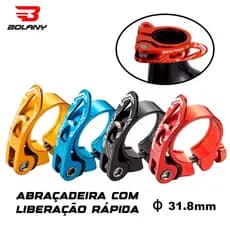 Abraçadeira de Selim 31.8mm Alumínio Ultra Leve Instalação Rápida