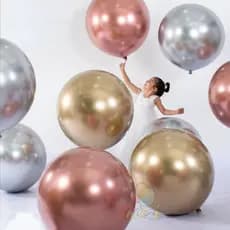18 Polegada Metallic Rodada Balões De Látex Ouro Prata Chrome Grande Aniversário Balão De Casamento Decoração Globos Fontes Do Partido