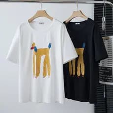3XL-7XL Variedades Opções Tops femininos de manga curta de tamanho grande Tops estampados Camisetas de manga curta Gola
