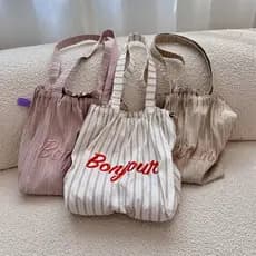 Bolsa de lona Bolsa de classe para estudantes universitários Versão coreana ins Estilo preguiçoso Bolsa de ombro de gran