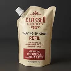 Shaving Em Creme Classe A Refil 1kg Hidratante & Refrescante Pra Fazer Barba Pezinho E Navalhado