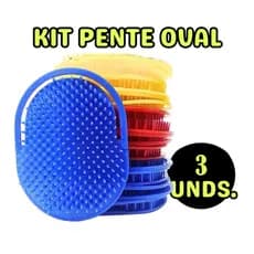 3 PENTE PATA PATA ESCOVA OVAL PARA CABELO PENTE DE BOLSO ESCOVA DE PALMA PENTE DE DEDO