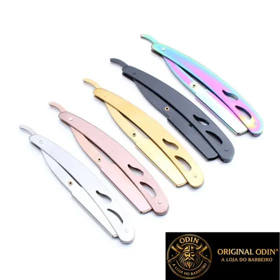 Navalha Profissional Daourada Aço Inox | Navalhete Barbeiro Premium | Navalha Gold