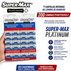 Cartela de Lâmina de Barbear Super-max Platinum com 100 UN Lâmina Super-max Platinum