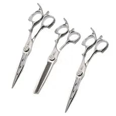 Tesoura Umi Profissional Premium Cromado com Acabamento Trabalhado Tesoura de Corte de Cabelo 6p