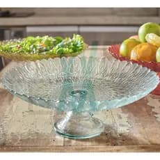 Centro de Mesa Fruteira de Vidro com Pé Pluma Vitazza para Decoração, Organização e Mesa Posta