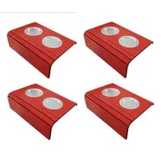 Kit 04un Esteiras Para Braço De Sofá Vermelho Porta Copos