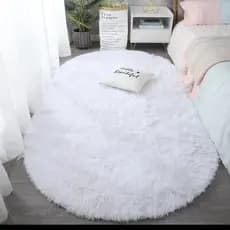Tapete oval 2m x 80cm passadeira larga bege mesclado peludo felpudo antialérgico antiderrapante