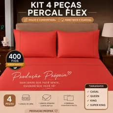 Jogo de Cama Percal 400 Fios Premium Luxo Hotel 4 Peças Casal Queen King Super King Toque Extra Macio com Elástico