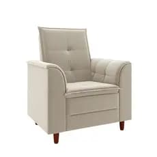 Poltrona Decorativa Estofada Confortável Sala Eloá Suede