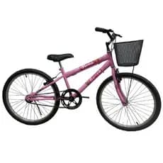 Bike Infantil Aro 24  Feminina com Cestinha V-Brake Bicicleta Quadro Rebaixado Para Meninas de 8 a 12 Anos