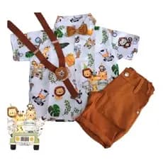 Conjunto Safari Bichos Zoo menino luxo festa Aniversario.