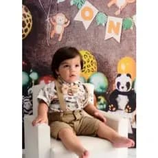 Conjunto safari Aquarela Baby  Super luxo Marron envio Já.