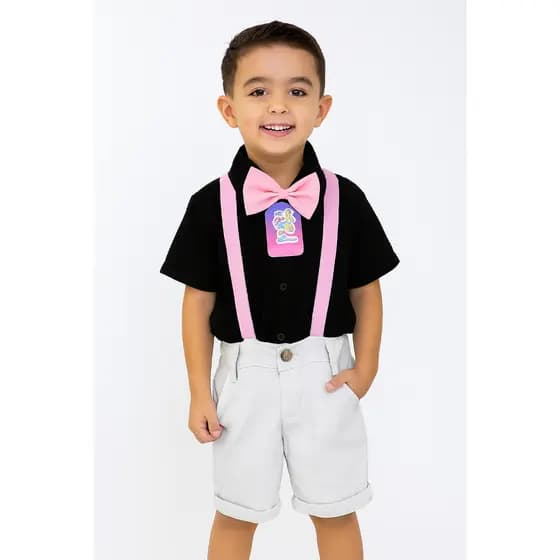 Conjunto Luxo Temático Mundo Bita Preto Branco E Rosa