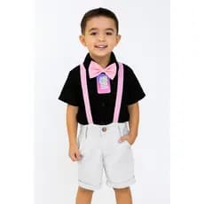 Conjunto Luxo Temático Mundo Bita Preto Branco E Rosa